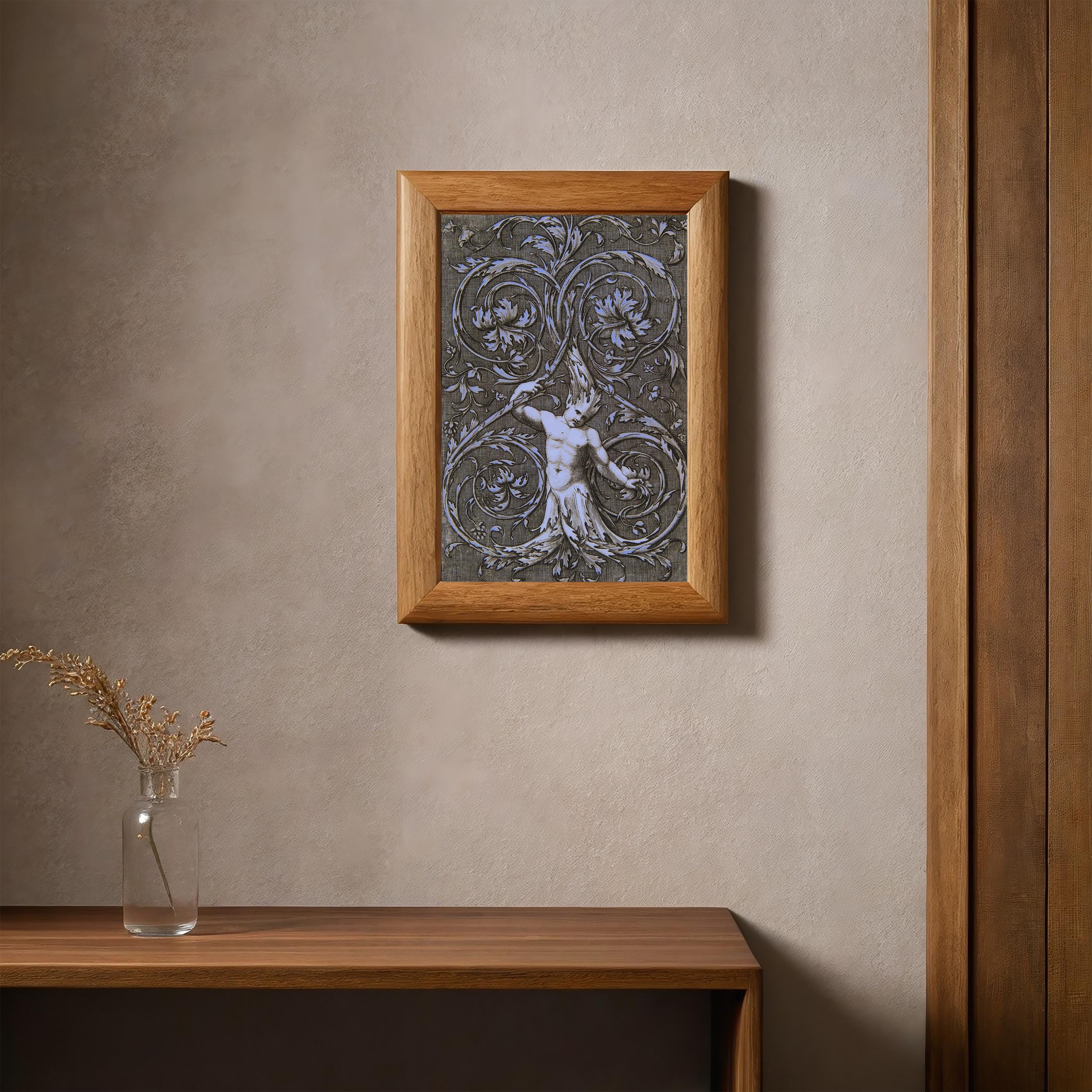 Grotesque Print Marco Dente Baroque Grotesque Pattern Antique Dark Fine Art Brown ...