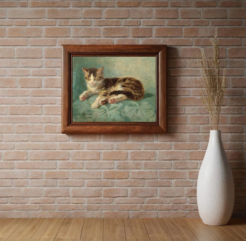 Henriette Ronner-knip Cat Nap Print: Vintage Kitten Oil Painting ...