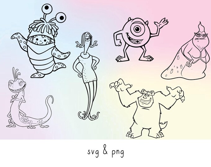 Layered Monster 6pcs, LAYERED Monsters SVG Bundle - Etsy Canada