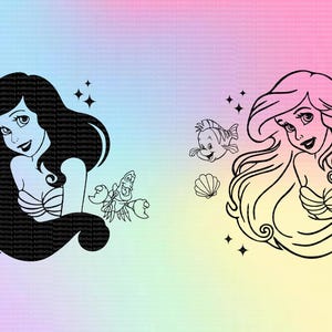 Princess Ariel Svg, Ariel Cricut Svg, Mermaid Cricut Svg, Princess Mouse Head Designs, Cut Fİle, Clipart, Instant Download