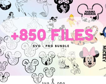Mega Svg Bundle, Svg Cricut Cut Files, Princess, Toy Story, Lion King, Stitch Svg, Cinderella, Mouse Mega Bundle, Silhouette, Cut Files