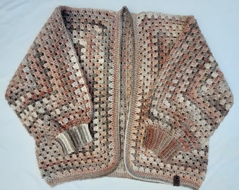Granny Stitch Hexagon Crochet Cardigan Women Size Medium