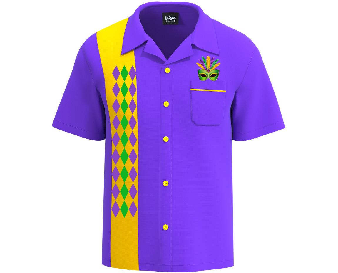 mardi gras dress shirts Southern Marsh Juban Check Purple, Green & Gold Dress Shirt