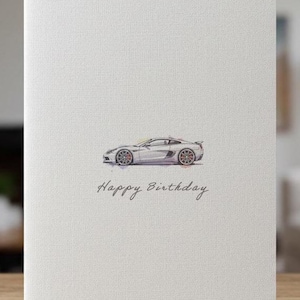 Carte d'anniversaire voiture rapide