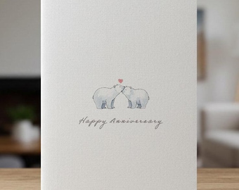 Polar Bear Love Card, Arctic Animal Greeting Card, Sweet Romance Card