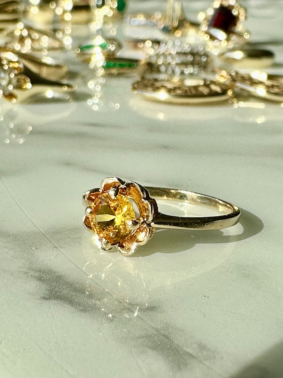 Vintage Yellow Sapphire Buttercup Gold Ring