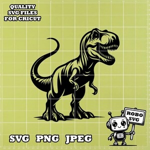 T-rex SVG, Descarga digital instantánea para Cricut y silueta para calcomanías, arte de pared, tazas, camisas, llavero acrílico y regalos personales