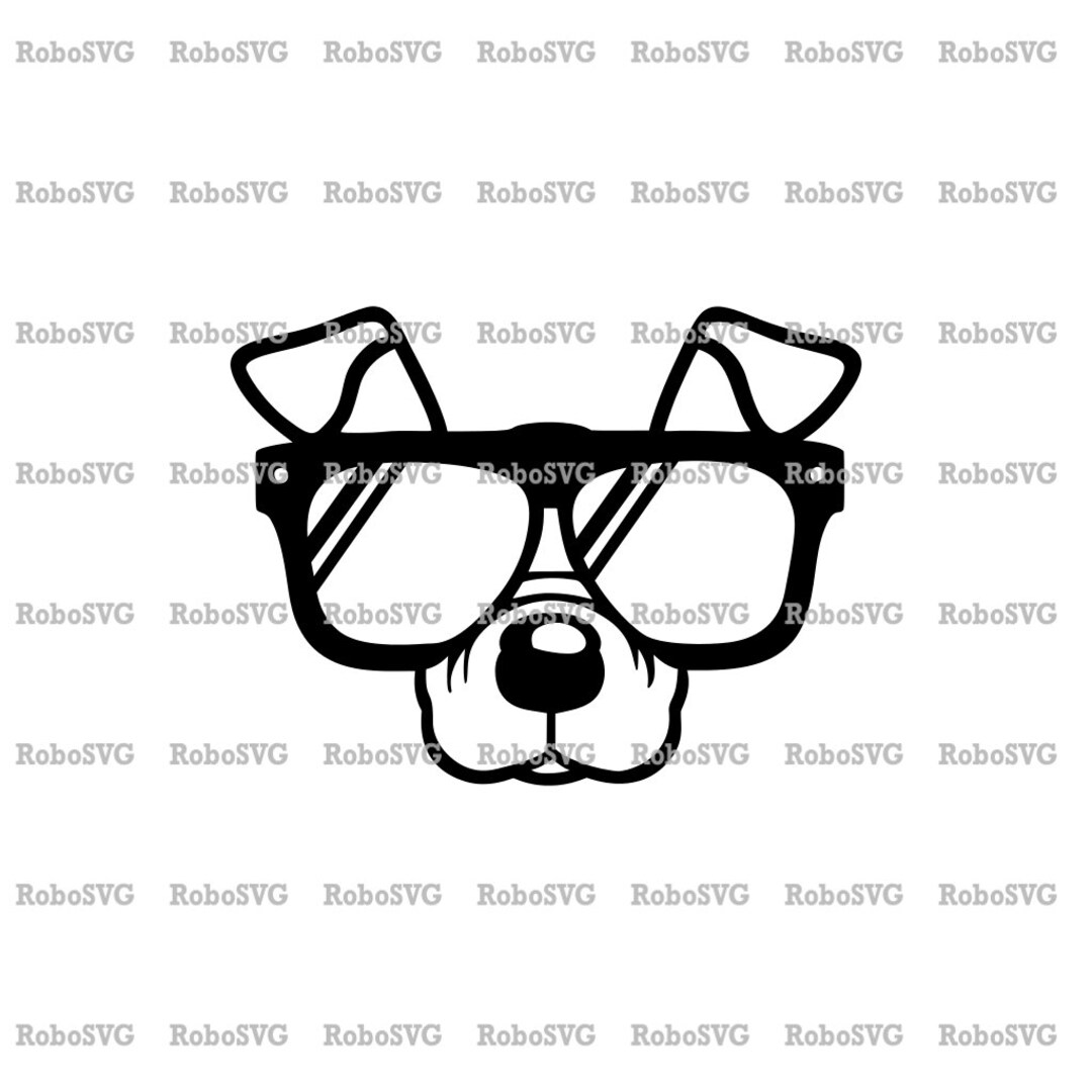 Dog Wearing Glasses SVG SVG File Smart Dog Cricut File Art Etsy
