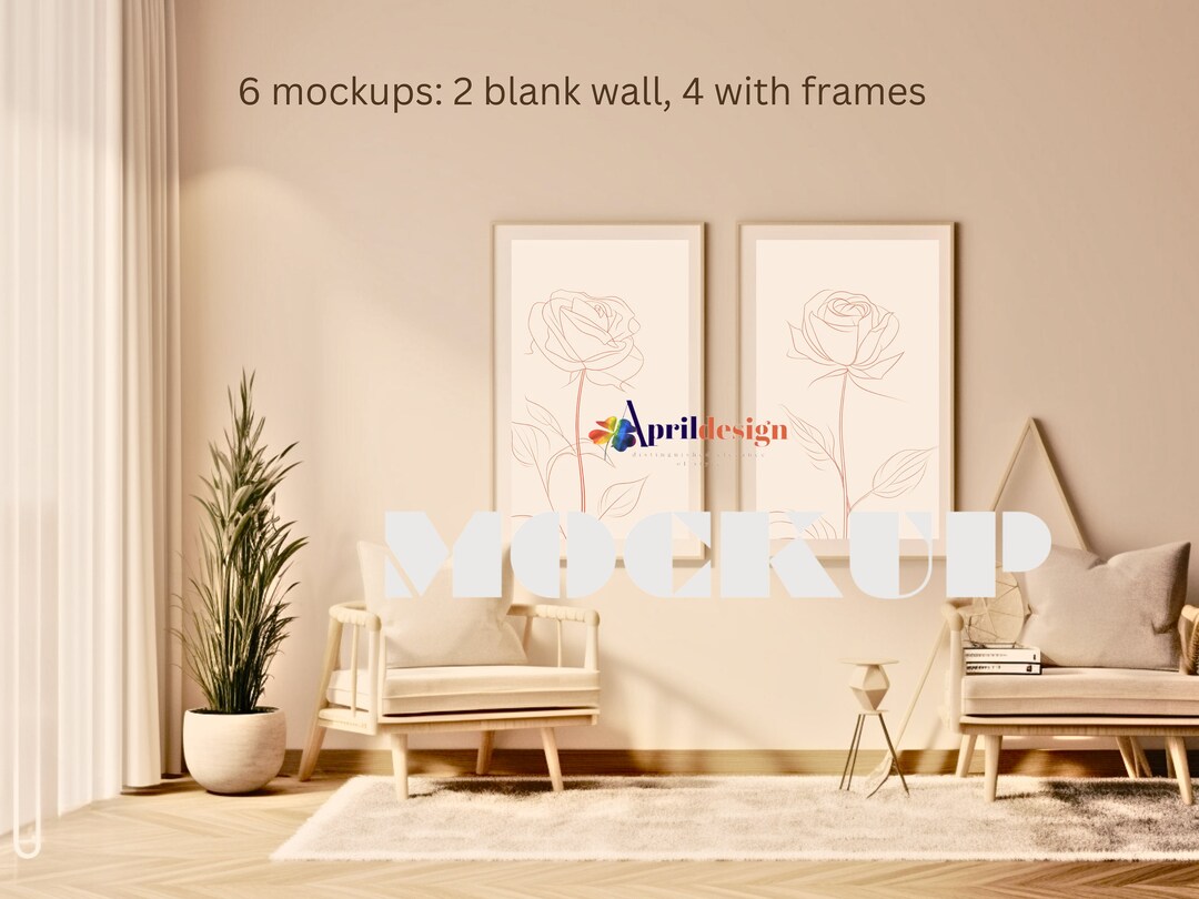 Living Room Wall Art Mockup Bundle/frame Mockup/minimalist Etsy