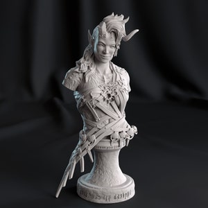 Karlach 3D Printed Bust BG3 | Garage/Model Kit | Designed by Bulkamancer Sculpts
