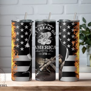 Don't Tread on Me 2A American Gun Tumbler Wrap | 20oz patriotischer American Pride Anti-Establishment Tumbler Sublimationsdesign, digitales PNG