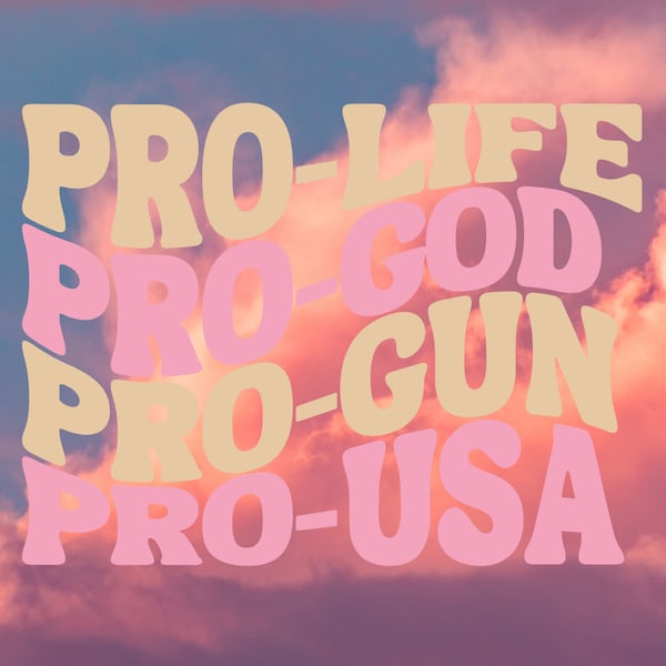 Pro-Life Pro-God Pro-Gun Pro-USA, instant digital download, sublimation design, sticker design, republican saying, red pilled, right wing