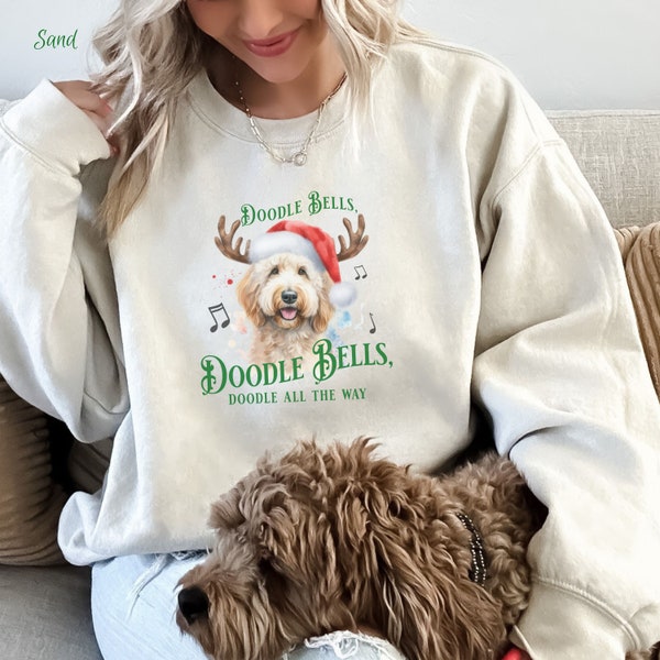Benutzerdefinierte Hunde Sweatshirt, Labradoodle Sweatshirt, Labradoodle Geschenke, Frauen Weihnachtspullover, Santa Hund Sweatshirt