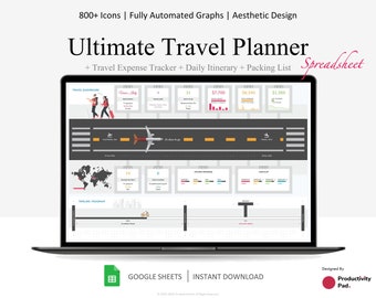 Travel Planner Google Sheets: Itinerary, Packing List, Expense Tracker