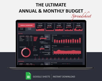 Google-spreadsheet Ultiem budget: jaar- en maandplanner (digitale download)