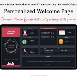 Automatiserad budgetplanerare: Månads- och årsredovisning i Google Sheets (digital nedladdning) bild 3