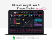 Weight Loss & Fitness Tracker: Meal Planner, Body Measurement (Google Sheets)