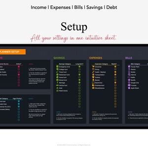 Automatiserad budgetplanerare: Månads- och årsredovisning i Google Sheets (digital nedladdning) bild 4