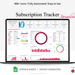Abonnement-Tracker Google-Spreadsheet, Abonnement-Kalender, Mitglieder-Tracker, Haushaltsplaner, Light-Modus
