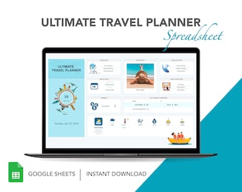 Travel Planner Spreadsheet for Google Sheets, Travel Budget Tracker, Packing List, Travel Checklist, Vacation Planner, Holiday Planner