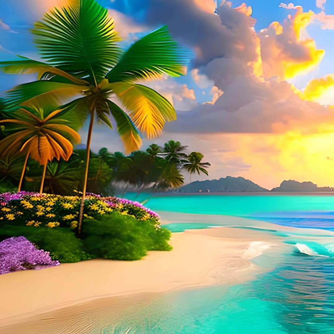 Beach Landscape Poster, Beach Art Print, Lovely Seascape, Beach Prints