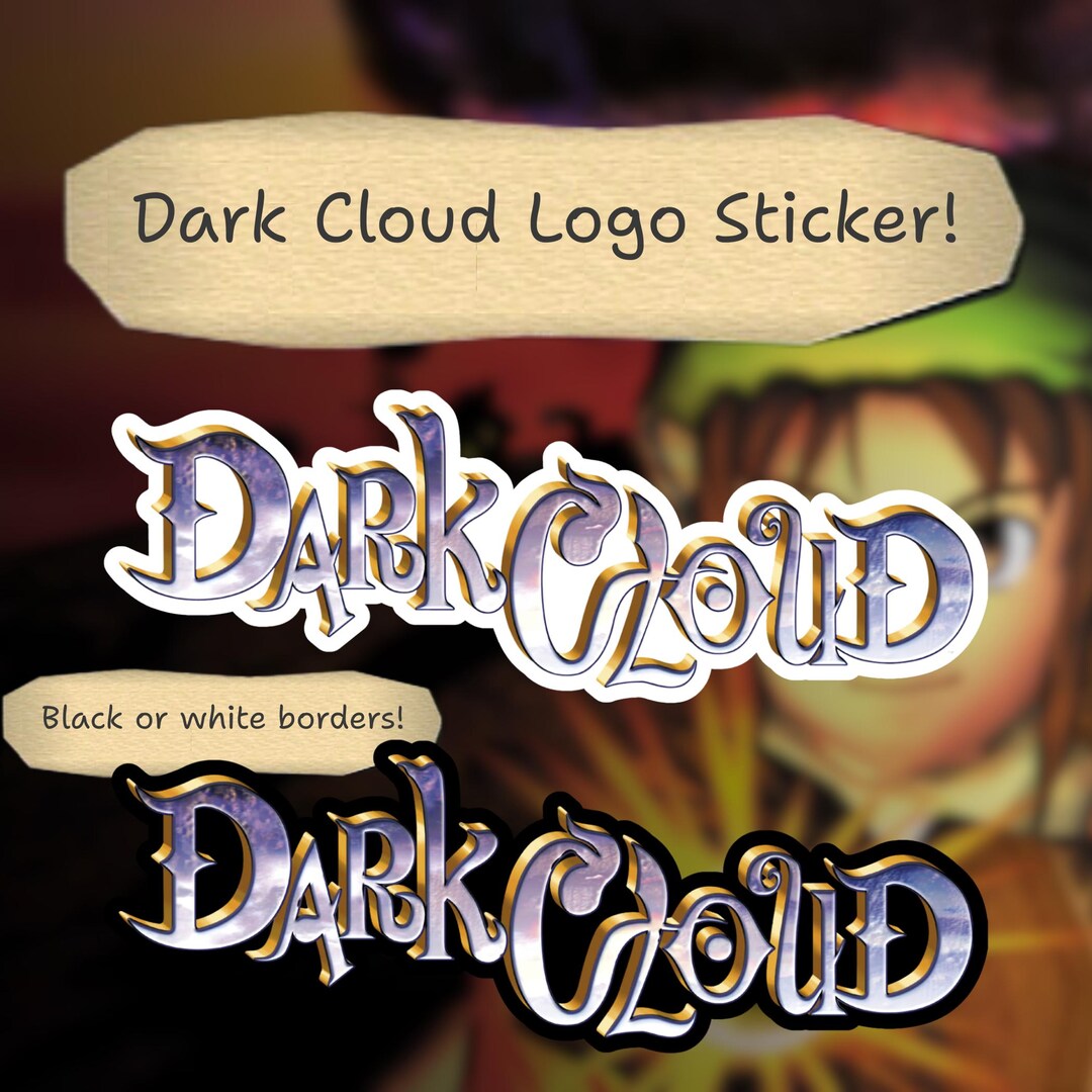 Dark Cloud Logo Sticker for Laptop, Gaming PC, Gaming Setup, Console ...