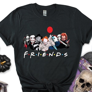 Halloween Friends Shirt, Halloween Horror Movie Shirt for Women Men, Matching Halloween Party Costume, Friend Birthday Gift