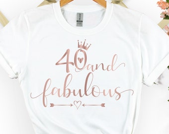 40 Fabulous Shirt, 40th Birthday Gift for Women, Custom Birthday Party Shirt 2023, Birthday gift for Mum