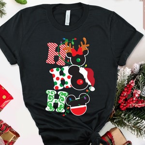Ho Ho Ho Disney Christmas Shirt, Funny Christmas Kids Shirt, Matching Disney Christmas Tshirt, Mickey Minnie Xmas Top, Holiday Gift