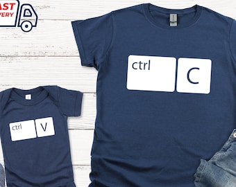 Strg C Strg V Shirt, neues Papa Shirt Geschenk, passendes Papa und Baby Outfit, Baby Body, Vatertagsgeschenk Shirts, Geburtstagsgeschenke für Papa Mama