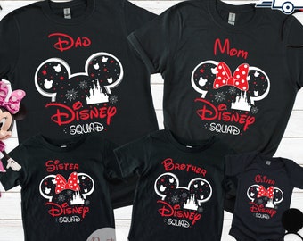 Disney Squad Tshirt, Disney World Mickey & Minnie Disneyland Shirt, Matching Family Tee, Holiday Trip Disney World Unisex Tshirt, Custom Tee
