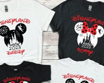 Personalised Family Disneyland T-shirt, Group Family Holiday Vacation, Custom Name Text, Mickey Minnie Adult Kids Tees All Sizes 2024