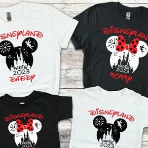 Gepersonaliseerde familie Disneyland T-shirt, groepsvakantie met het gezin, aangepaste naamtekst, Mickey Minnie volwassen kinderen Tees alle maten 2024