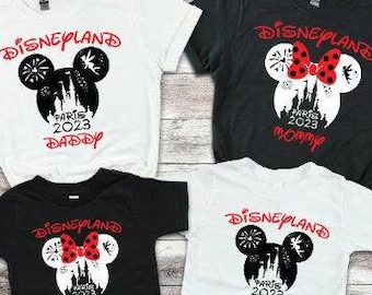 Personalised Family Disneyland T-shirt, Group Family Holiday Vacation, Custom Name Text, Mickey Minnie Adult Kids Tees All Sizes 2024