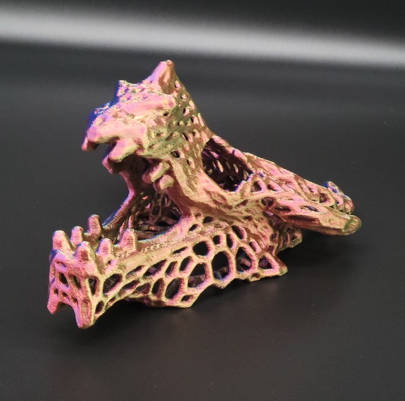 Curved Horn Dragon Skull Aquarium Decoration Shrimp Hide Fish Shelter image 8