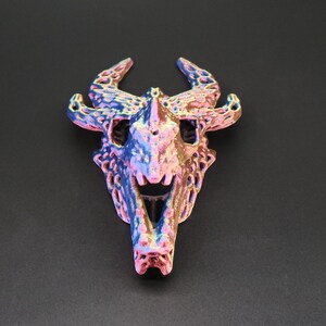 Curved Horn Dragon Skull Aquarium Decoration Shrimp Hide Fish Shelter image 6