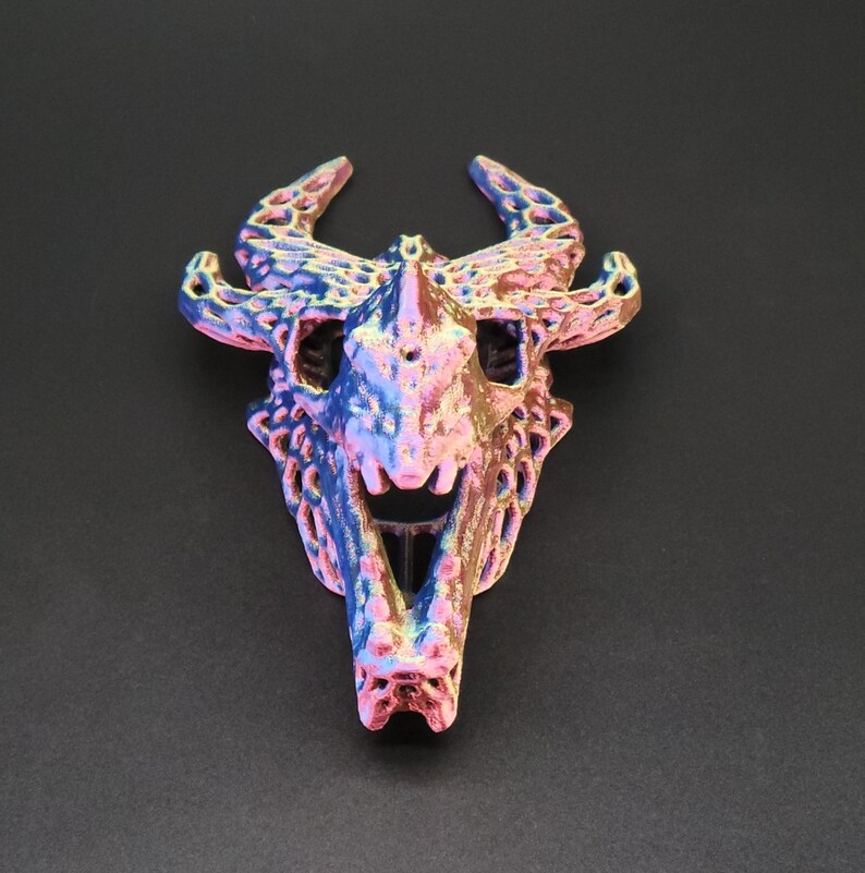 Curved Horn Dragon Skull Aquarium Decoration Shrimp Hide Fish Shelter image 6