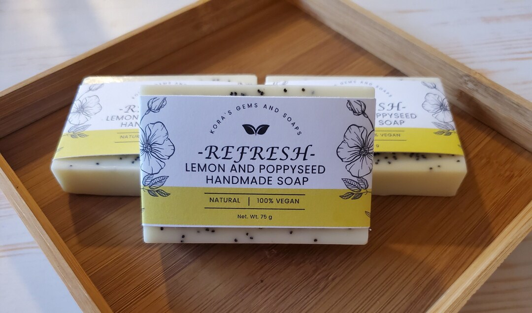 REFRESH Shea Butter Lemon and Poppy Seed Exfoliating Soap Etsy