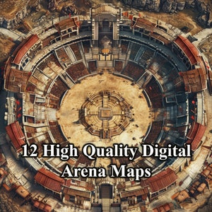 12 mapas de combate de arena de alta qualidade (para uso em D&D ou outros RPGs)
