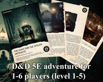 La caza de los artefactos robados: una aventura RPG 5E flexible y atmosférica de una sola vez (D&D)