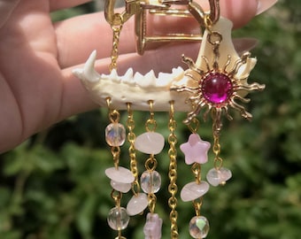 real skunk jaw bone claw hair clip