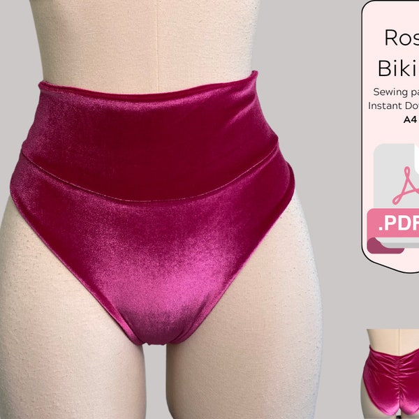 High Waisted Bikini Shorts with Scrunch Bum - The Rose