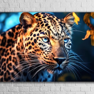 Majestic Wilderness Leopard, Tempered Glass Wall Art Painting for Nature Lovers and Exquisite Home Decor, Striking Animal Photograph