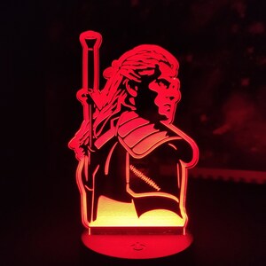 Witcher-ed figura de ação nightlight led lâmpada de jogo legal pc