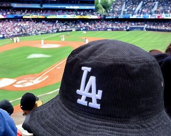 Los Angeles Black Corduroy Bucket Hat