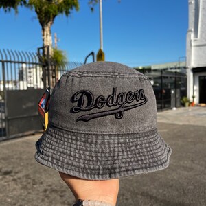 All Black Dodgers Bucket Hat