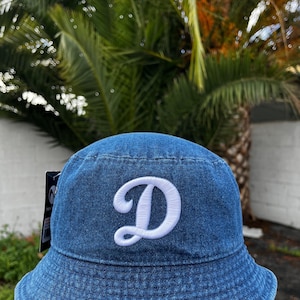 Denim Los Angeles Dodgers “D” Bucket Hat