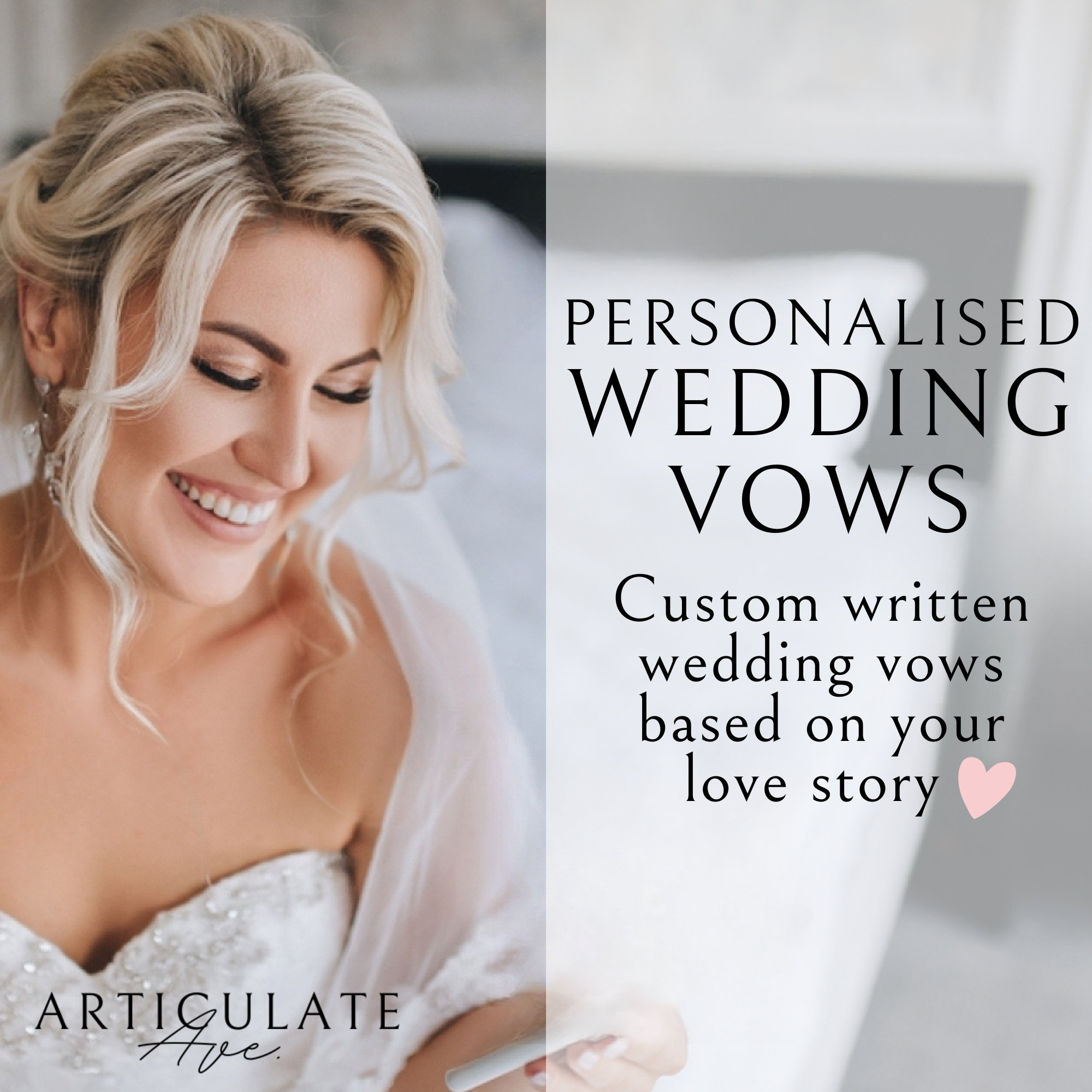 Custom Wedding Vows, Vow Writer, Wedding Vow Help, Bride Vows, Groom