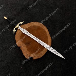 Elven Sword High Polish Stainless Steel – Engraved Fantasy Blade, Handmade Longsword, 36” Decorative Cosplay Sword Gift