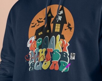 Halloween Nurse Sweatshirt Hoodie Halloween Sweater  For Women Nursing Team Gift Spooky Funny Nurse Halloween Sweater Gift For Nursing Staff